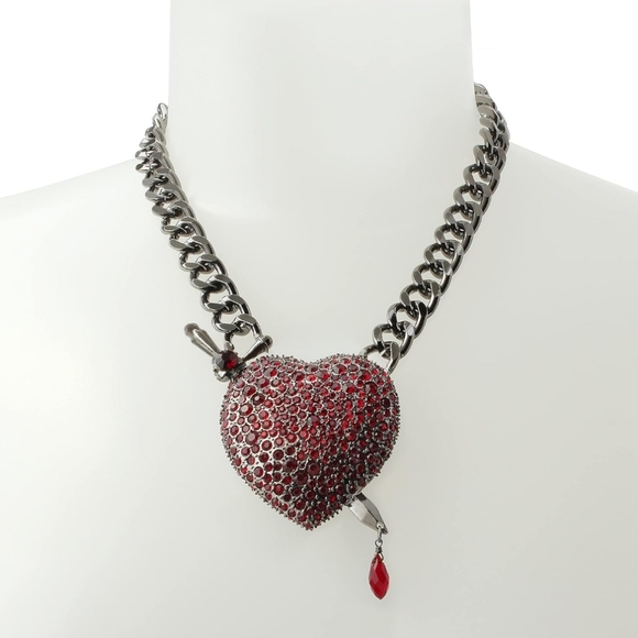 Betsey Johnson Heart Dagger Pendant Necklace! NWT! - Picture 2 of 16